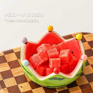 Assiette à fruits en céramique en forme de pastèque avec ensemble de fourchettes pour la cuisine à domicile - Product Image 3