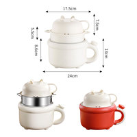 Marmite Électrique Portable Grande Capacité 2,2 Litres Great Bear pour Nouilles, Soupe et Cuisson à la Vapeur, Contrôle Mécanique, Antiadhésive
