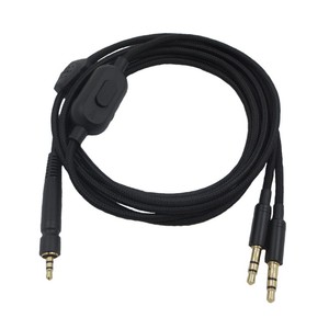 Cable de extensión de auriculares para juegos de nailon trenzado de <span class=keywords><strong>2</strong></span> metros/6,6 pies Dual de 3,5mm a <span class=keywords><strong>2</strong></span>,5mm para G4ME ONE, G4ME Zero, PC 373D, GSP 670, etc. - Product Image 1