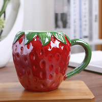 Redeco Offre Spéciale Tasse en Céramique Créative et Mignonne en Forme de Fruit (Citrouille, Pomme, Banane, Raisin, Fraise) – Cadeau et Décoration d'Intérieur