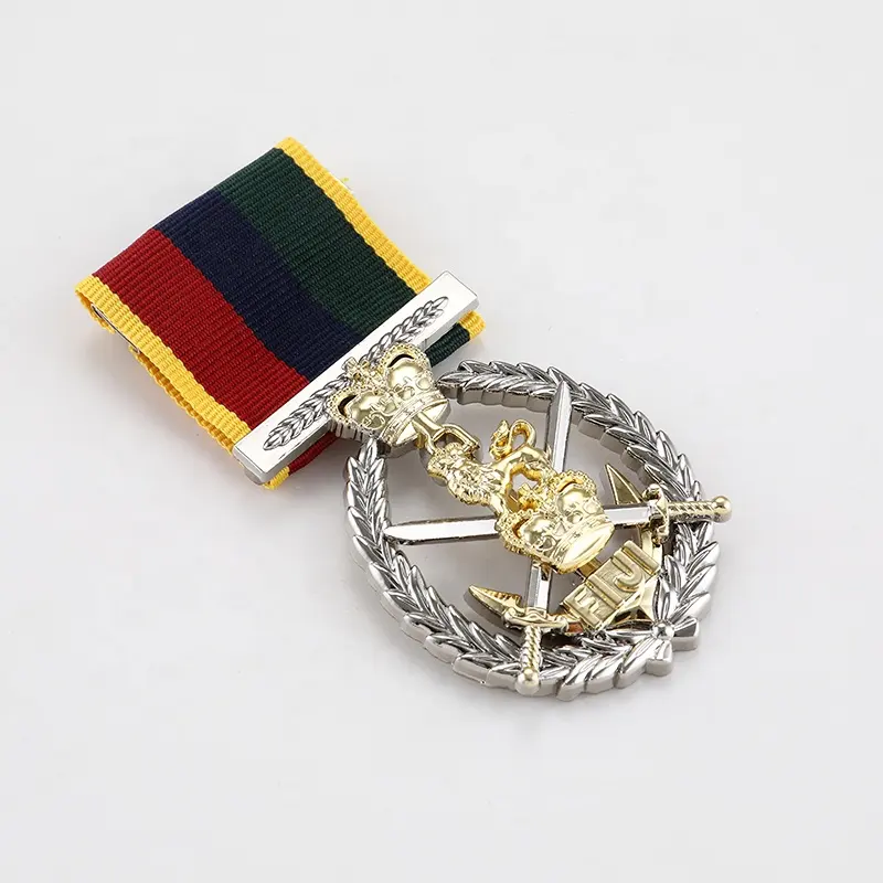 Manufacturer Zinc Alloy Metal Custom Shape Personalized Finish 3D Commendation Medal Award Medals With Printed Ribbon