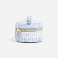 Boîtes à pilules de voyage imprimées à rayures mignonnes, étuis portables pour 7 jours, sacs de rangement en coton écologique personnalisés pour pilules