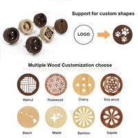Clip OEM pour diffuseur de parfum de voiture en bois de noyer noir écologique, personnalisé pour grille d'aération automobile