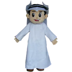 Professional Custom Arabic Mascot Costumes Adult Cartoon Fur Plush Arab Boy Mascot Costume Character Costume Arabian Mascots