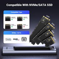 UGREEN 20Gbps kandang M.2 NVMe SATA SSD, kompatibel dengan 10Gbps USB C eksternal M.2. USB 3.2 Gen2 mendukung UASP Trim