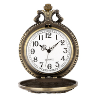 Montre de poche vintage gravée avec baguette magique et chaîne - Chiffres arabes, cadeau d'anniversaire unique pour hommes, garçons, collectionneurs