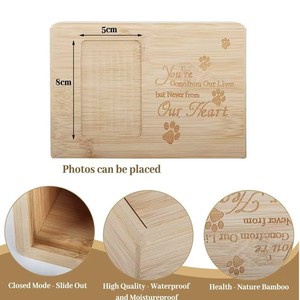 Wooden Pet <b>Urn</b> Rectangle 16x11 Durable Bamboo Pet Casket For Dog <b>Cat</b> Memorial Box - Product Image 2
