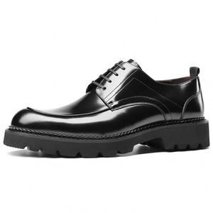 Chaussures Oxford en cuir véritable pour hommes, personnalisables, en cuir de vachette pleine fleur, antidérapantes, respirantes, pour affaires et mariages, collection automne - Product Image 2
