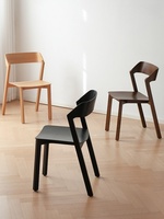 Chaise de salle à manger en bois massif de style nordique, chaise de salle à manger luxueuse en bois massif, chaise de table à manger moderne et simple avec dossier