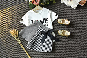 Mercado Mayorista de Ropa de Verano, Hermoso Conjunto de 2 Piezas con Letras para Niñas - Product Image 4