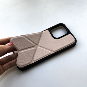Funda de teléfono de cuero con diseño de caviar elegante con soporte transformado de calidad de lujo para <span class=keywords><strong>xiaomi</strong></span> para iPhone 15 14 13 12 11 - Product Image 1