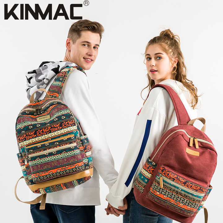 bohemian laptop backpack High Quality Women Canvas Vintage Ethnic Backpacks Backpack Schoolbag Rugzak Back Pack Bag Pack Rucksack Beige Optima Backpack Bag LOTS OF STORAGE SPACE Kinmac Bohemian Boho Water Resistant