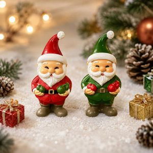 Nueva Figura de Gnomo Navideño de Resina, Adorno de Mesa con Sombrero de Santa Rojo y Verde, Gnomo con Bayas, Decoración Navideña para el Hogar y la Oficina, Regalo - Product Image 2