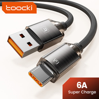 Câble de charge Toocki Safe Stable 6A en cristal avec protection par puce intelligente, tressé anti-casse pour iPhone 15 et téléphones USB-C, idéal pour le bureau