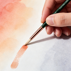 Juego <span class=keywords><strong>de</strong></span> 6 Pinceles Redondos Planos <span class=keywords><strong>de</strong></span> Acrílico para Pintar, Pinceles <span class=keywords><strong>de</strong></span> Artista Sintéticos Blancos y Suaves con Logotipo Personalizado - Product Image 5