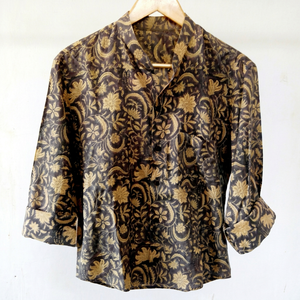 เสื้อเชิ้ตผู้ชายลายพิมพ์บล็อกดีไซน์หรูหรา คอตั้งติดกระดุม สไตล์ลำลอง เหมาะสำหรับงานปาร์ตี้ - Product Image 1