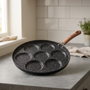 7-Hole Non-Stick Frying <b>Pan</b>, Aluminum Breakfast Egg <b>Pan</b> with Ergonomic <b>Handle</b> for Commercial Kitchen & Home - Product Image 6