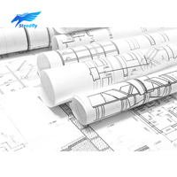 Rollo de Papel para Plotter CAD de Alta Calidad, 80 g/m², Alta Blancura, 914 mm x 50 m, para Dibujo de Ingeniería, Directo de Fábrica