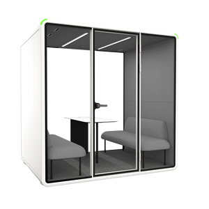 Cabine de bureau moderne pour 4 personnes, insonorisée, mobile et ventilée, pour discussions d'équipe et conférences privées - Product Image 1