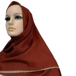 Penjualan Laris Jilbab Voile Arab Panas Wanita Hijab Poliester Kain Celup Jilbab Syal Wanita Muslim 1 Buah/Polybag Kehidupan Sehari-hari