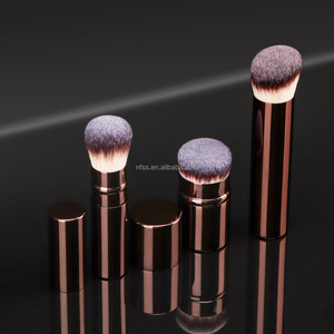 Serie de reloj de arena profesional de lujo de fábrica, férula correctora mediana, mango de aluminio, brochas de maquillaje de pelo sintético vegano - Product Image 6