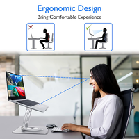 Support d'ordinateur portable pliable en alliage d'aluminium au design moderne avec rotation réglable à 360° pour bureau
