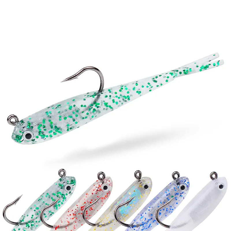 WEIHE 5g 7cm 5 Colors Artificial Soft Fishing Lure With Lead Soft Fish Bait PVC Soft Lure With lead Inside