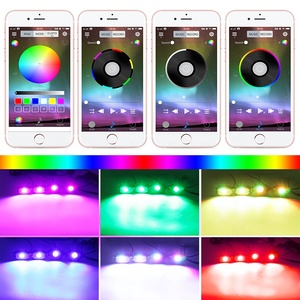 Juego de 12 Luces LED Redondas de 4x4 para Camioneta, Luces Interiores para Automóvil, Iluminación Inferior, Luces Todoterreno Blancas RGBW RGB, Luces de Roca - Product Image 4