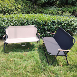 Silla Plegable Doble para Pesca y Camping, Portátil, para Dos Personas, con Respaldo, de Hierro y Metal, Silla de Ocio Tipo Kermit - Product Image 3