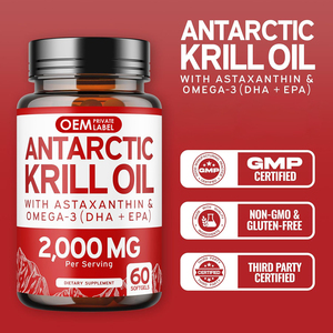 Suplemento de Aceite de Krill Antártico OEM, Cápsulas Blandas de Aceite de Krill Omega 3 con EPA, DHA, Astaxantina y Fosfolípidos, Apoya la Salud del Corazón, el Cerebro y las Articulaciones - Product Image 5