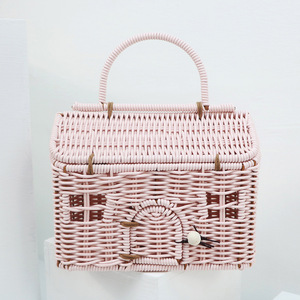 Rattan Gift Basket <b>Box</b> Case 24x14x18cm Wedding Decoration Favors Handbag - Product Image 4