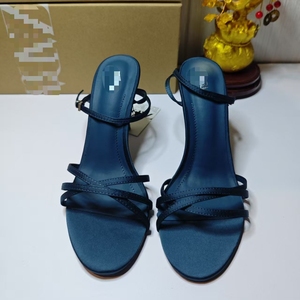 F531 Sandali con <span class=keywords><strong>Tacco</strong></span> Alto da Donna Personalizzati Popolari, Sandali Slingback con <span class=keywords><strong>Tacco</strong></span> Blu Scuro Nero per Ufficio - Disponibili - Product Image 4