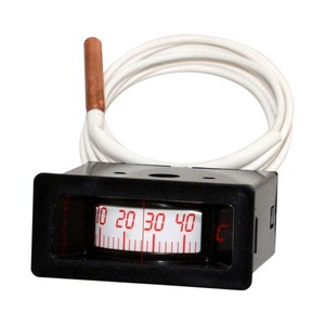 ROF-88 Digital <b>Thermometer</b> Black Body with PVC Covered Capillary Temperature Range -40+40C Div.2C White Dial with Blue Red LED - Product Image 1