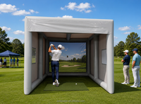 Cage de simulation de golf gonflable en PVC la plus vendue, tente de frappe de golf portable avec logo personnalisé pour l'entraînement à domicile et en jardin