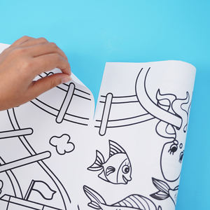 Set rol mewarnai kertas panjang 3 Meter kustom untuk anak-anak desain klasik dengan pola berbeda kotak alat lukis DIY dikemas - Product Image 5