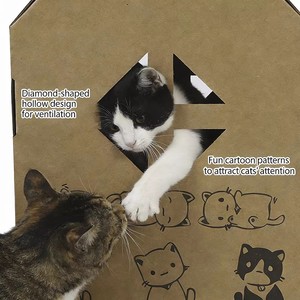 Casa para Gatos de Papelão Corrugado Reciclável em Lote, Armazenamento Empilhável, Casa de Brincar para Revendedores de Animais de Estimação - Product Image 3
