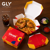 Boîte à riz au poulet personnalisée, en papier alimentaire, pour emporter, emballage alimentaire pour restaurant, restauration rapide, emballage alimentaire