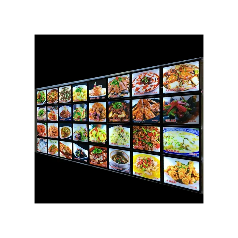 Wall Mounted A2 A3 A4 Led Restaurant Menu Light Box Poster Food Display Illuminated Led Lighting Waterproof Menu Board