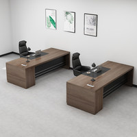 Ensemble de mobilier de bureau de direction de luxe avec bureau moderne spacieux, chaise ergonomique, postes de travail d'entreprise, bureaux à domicile
