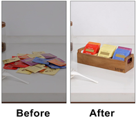 Boîte de rangement pour sachets de thé en bois naturel avec 3 compartiments, organiseur de thé en bois avec poignée pour comptoir de cuisine