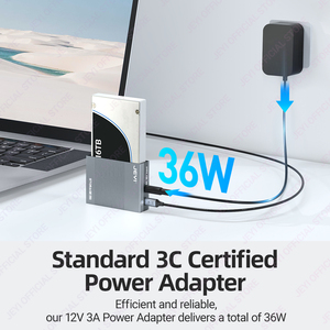 مصنع JEYI U.<span class=keywords><strong>2</strong></span> NVMe SSD محطة إرساء ألومنيوم غلاف USB3.<span class=keywords><strong>2</strong></span> Gen2x2 10Gbps قاعدة 36W محول طاقة ودعم - Product Image 6