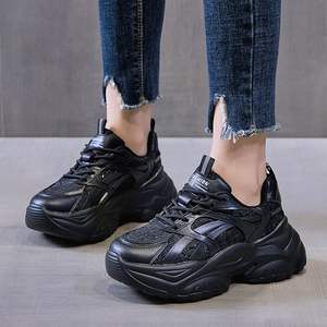 QLFashion negro <span class=keywords><strong>mujer</strong></span> en línea Popular Super Fire 2023 primavera y otoño nuevo estudiante Joker suela gruesa que muestra <span class=keywords><strong>zapatillas</strong></span> pequeñas Ins - Product Image 4