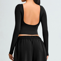 Vêtements de yoga à manches longues pour femmes, tailles S-XL, soutiens-gorge de sport dos nu, soutiens-gorge de sport à séchage rapide pour la course à pied et les sports de plein air