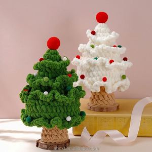 ของตกแต่งต้นคริสต์มาสแบบถักทอ ดอกไม้ประดิษฐ์ โครเชต์ สำหรับของขวัญตกแต่งต้นไม้ปีใหม่ - Product Image 3
