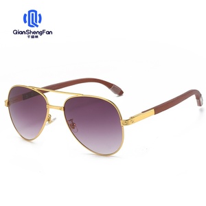 Nouvelles lunettes de soleil à monture en bois, style européen et américain, double pont, pour conduite, protection UV400 - Product Image 6