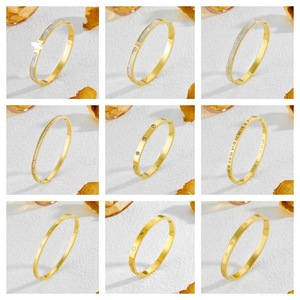 Tiên Tiến Cảm Giác Hot New Nữ Joker <span class=keywords><strong>Bangle</strong></span> Không Phai Thép Không Gỉ Vòng Đeo Tay Với Kim Cương-nạm Đơn Giản Phong Cách Hợp Thời Trang - Product Image 1
