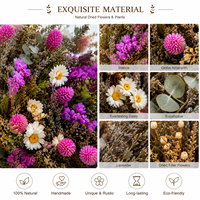 Couronne de fleurs séchées naturelles faite à la main, style bohème rustique, décoration murale pour la maison, longue durée, écologique, pour mariage, Noël, fête