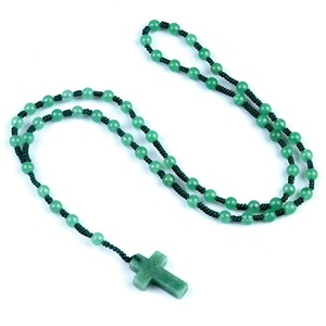 Collar de Rosario de Piedras Preciosas Naturales, Cuentas de Oración HECHAS A MANO, Regalos Cristianos para <span class=keywords><strong>el</strong></span> Automóvil, Joyería Religiosa Cristiana con Cruz, Jesucristo - Product Image 1