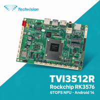 Techvision 3512R Rockchip RK3576 SBC 4xA72 2.4GHz 4xA53 1.8GHz 6TOPS NPU 4GB LPDDR4x 16GB EMMC Android 14 Linux DC 12V 24V