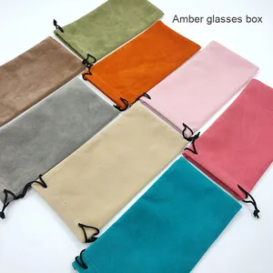 Fast Delivery Eco-Friendly Microfiber Sunglasses Pouch Drawstring Cloth Case with Phone Accessory Storage for Outdoor <strong>Use</strong> - Product Image 1